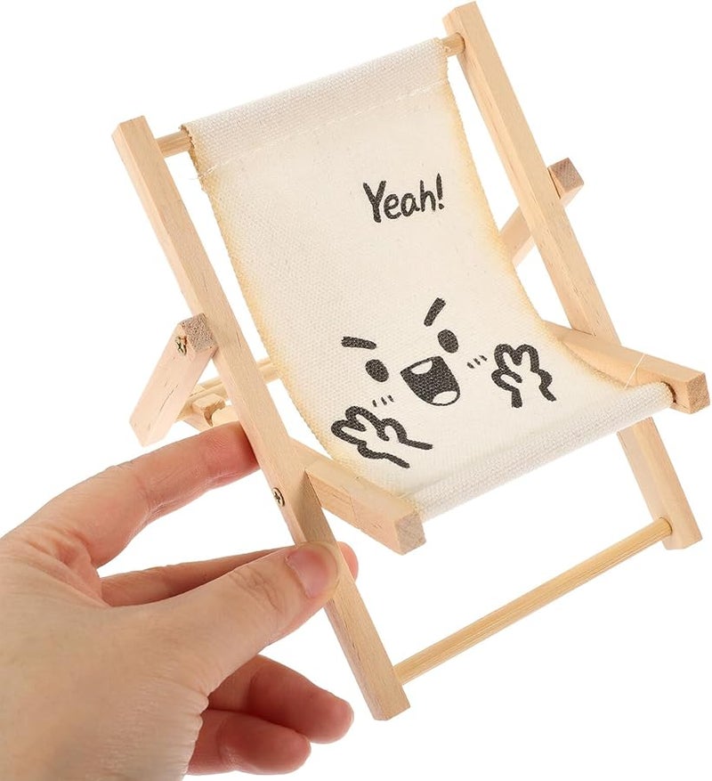 Foldable Beach Chair Phone Stand Cute Miniature Desktop Mobile Holder For Travel Office - Image 4